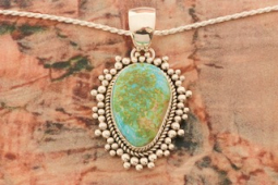 Artie Yellowhorse Genuine Sonoran Gold Turquoise Sterling Silver Pendant